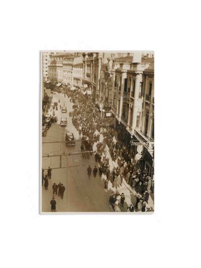Cadru de pe Calea Victoriei, fotografie de epocă, cca. 1930, fotograf I. Berman