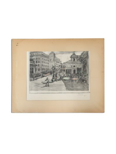 Iosif Rosenbluth, București, mapă cu 10 acvaforte, exemplar numerotat, cu dedicație pentru Leon Laserson