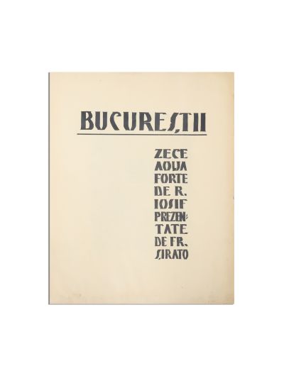 Iosif Rosenbluth, București, mapă cu 10 acvaforte, exemplar numerotat, cu dedicație pentru Leon Laserson
