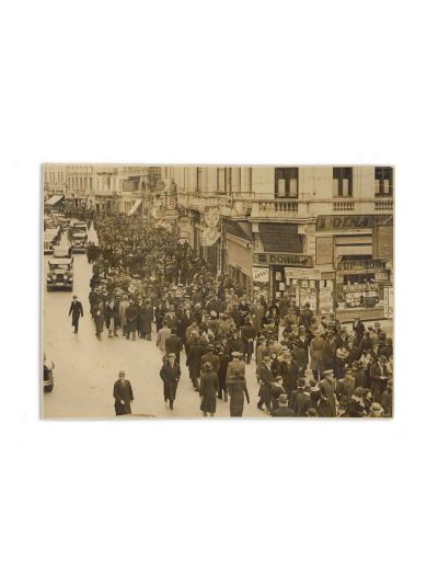 Primăvara pe Calea Victoriei, fotografie de epocă, 13 ianuarie 1936, fotograf I. Berman 