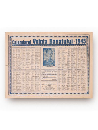 Calendarul „Voința Banatului” pe anul 1945
