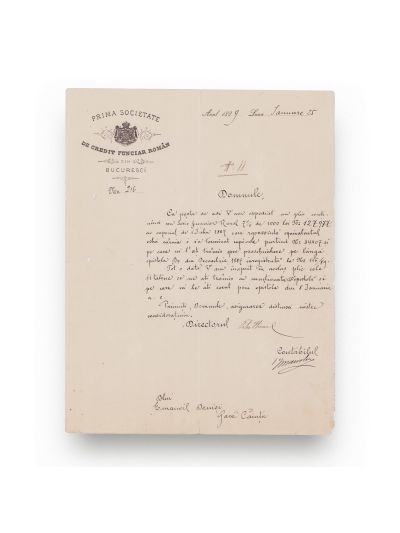 Prima Societate de Credit Funciar Român, două scrisori adresate lui Emanoil Donici, 1888-1889 