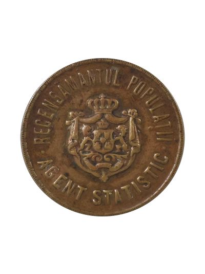 Recensământul populației, insignă de agent statistic, gravor Radivon