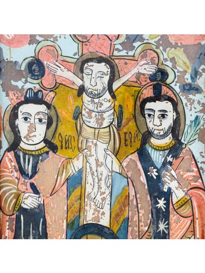 Icoană maramureșeană pe sticlă, Răstignirea Domnului, a doua jumătate a secolului al XIX-lea