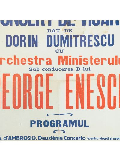 Afiș, Concertul de vioară condus de George Enescu, 30 ianuarie 1915