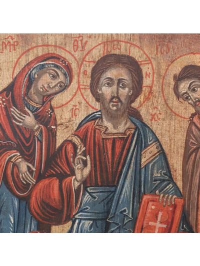 Icoană românească, Deisis, tempera pe lemn, începutul secolului XX