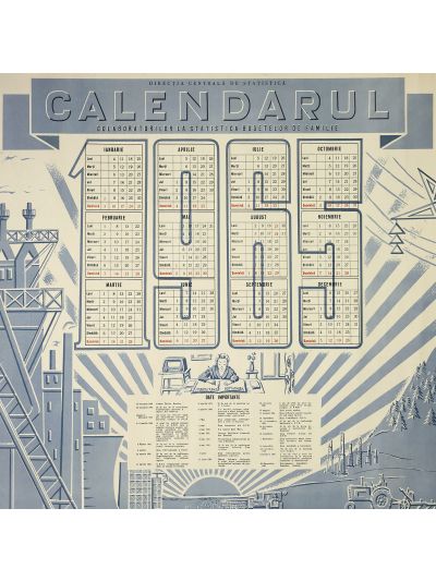 Calendarul Colaboratorilor la Statistica Bugetelor de Familie pe anul 1965
