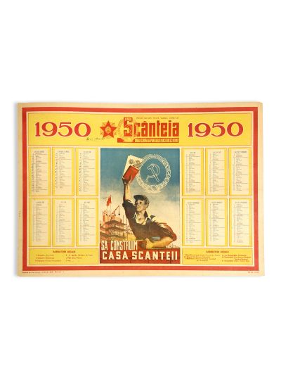 Calendar „Scânteia” pe anul 1950 -  Să construim Casa Scânteii!