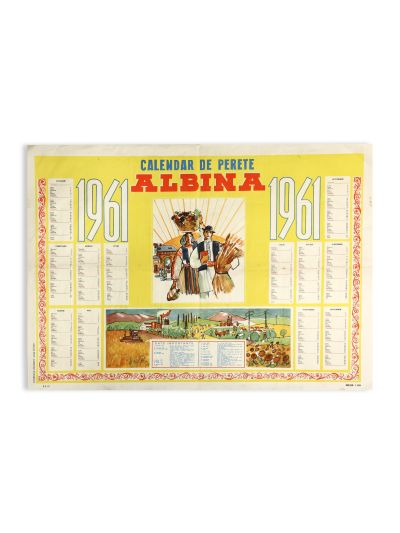Calendar de perete „Albina” pe anul 1961