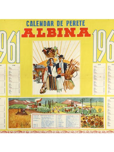 Calendar de perete „Albina” pe anul 1961