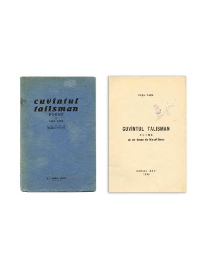 Sașa Pană, Cuvîntul Talisman, 1933, volum numerotat