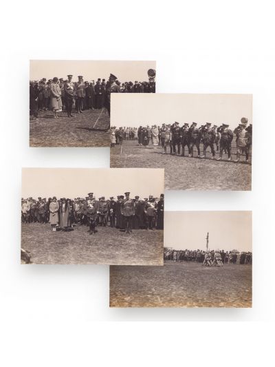 Familia regală a României la un miting aviatic, februarie 1925, cinci fotografii de epocă