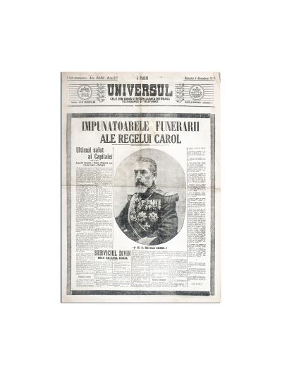Publicația „Universul”, nr. 273, 4 octombrie 1914 - funeraliile regelui Carol I