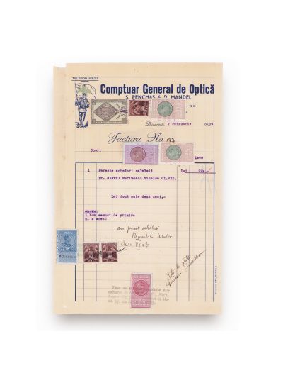 Comptuar General de Optică + Fabrica de Lumânări de Ceară „Frații P. Bogdănescu”, două facturi, 1929-1934