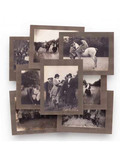 Regina Maria, principesa Elena și ofițerii Regimentului 4 Roșiori la vânătoare, 11 fotografii, 1924