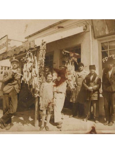 Măcelăria Moderna, fotografie format carte poștală