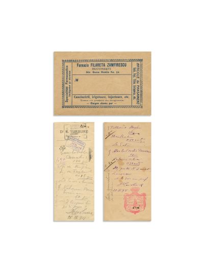 Două rețete farmaceutice și un plic, 1898 - 1911