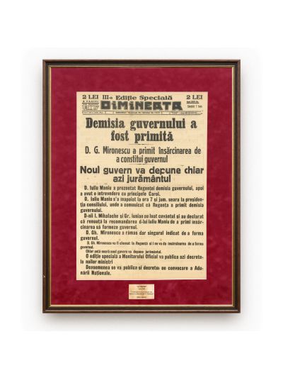 Publicația „Dimineața”, a III-a ediție specială, 7 iunie 1930 - Demisia Guvernului Maniu și numirea guvernului D. G. Mironescu