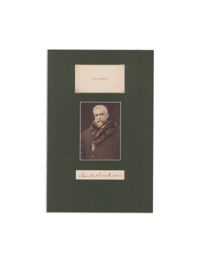 Ion I. C. Brătianu, fotografie tip carte poștală + carte de vizită + semnătură olografă