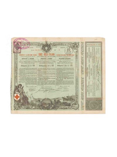 Crucea Roșie Italiană, obligațiune, 1895