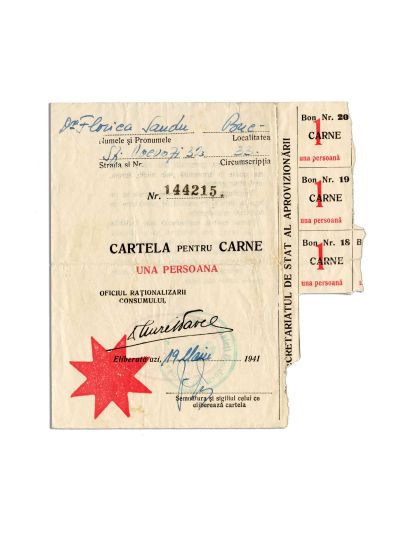 Două cartele pentru pâine și carne, 19 mai 1941