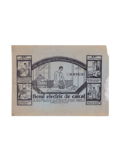Societatea Generală de Gaz și de Electricitate din București, factură cu reclamă a fierului electric de călcat