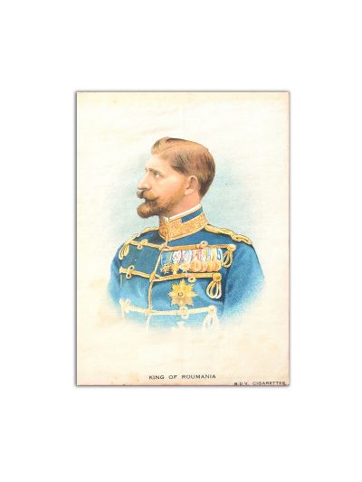 Regele Ferdinand I, litografie pe mătase, B.D.V. Cigarettes