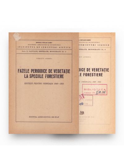 Tomescu Aurora, Fazele periodice ale vegetației la speciile forestiere, 1957