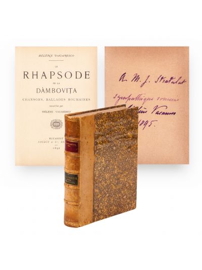 Hèlène Vacaresco, Le rhapsode de la Dâmbovița, 1892, cu dedicație olografă
