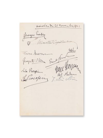 Program de concert cu semnăturile olografe ale lui George Enescu, 11 noiembrie 1931