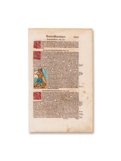 Pagină din Cosmographia lui Sebastian Münster, ediția 1628, referitoare la principatul Transilvaniei și la Vlad Țepeș (Dracula)
