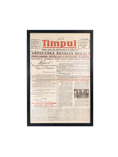 Publicația „Timpul”, anul XII, nr. 3622, 1 ianuarie 1948 - abdicarea regelui Mihai I