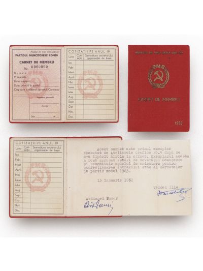 Carnet de membru P.M.R., primul exemplar în alb aprobat de Nicolae Ceaușescu, 15 ianuarie 1962