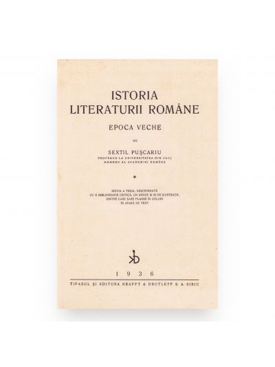 Sextil Pușcariu, Istoria literaturii române, 1936