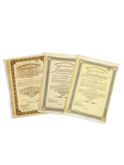 Societatea „Secerătoarea”, trei titluri în valoare de 10.000, 20.000 și 50.000 lei 