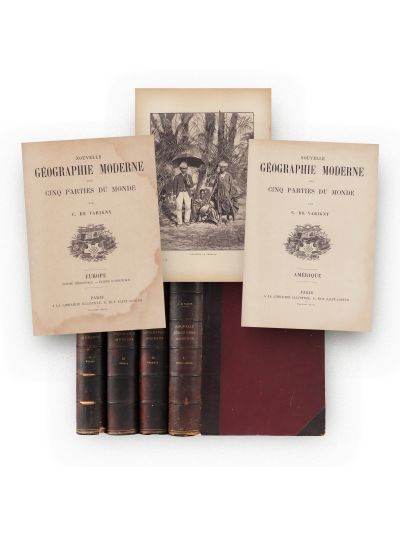 C. De Varigny, Nouvelle géographie moderne des cinq parties du monde, 1890, 4 volume, din biblioteca arhitectului G. M. Cantacuzino