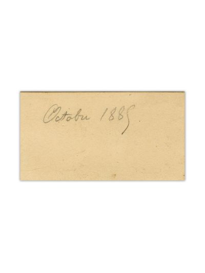 Titu Maiorescu, carte de vizită cu însemnare olografă, 1889