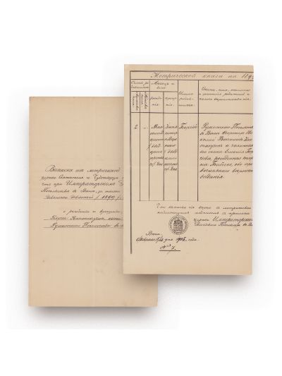 Gheorghe Cantacuzino, act de botez, Sankt Petersburg, 1899