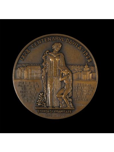 Medalie din bronz „Doctor Carol Davila”, gravor Andre Lavrillier, 1928