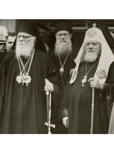 Vizita Patriarhului Alexei I al Moscovei în România, fotografie de epocă, 1947
