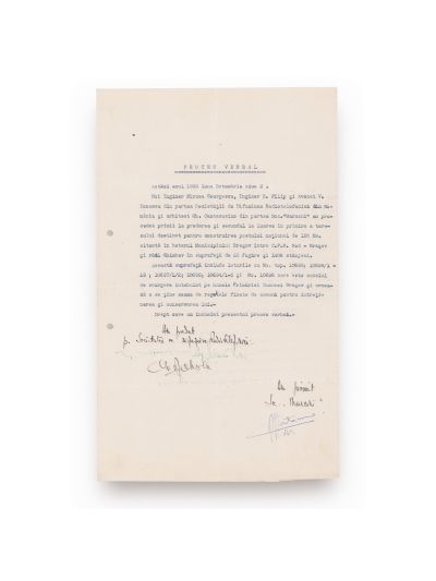 G. M. Cantacuzino, proces verbal + înștiințare + memorandum cu Societatea de Difuziune Radiotelegrafică din România, 1933