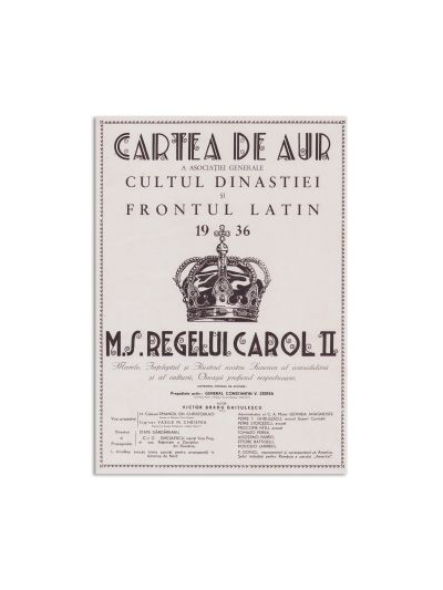 Victor Bradu Ghițulescu, Cartea de aur - Cultul Dinastiei și Frontul Latin, 1936 