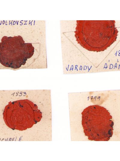 Colecție de 50 amprente sigilare în ceară ale unor familii nobiliare maramureșene, 1799-1870