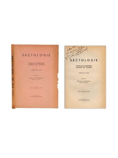 Preot Al. N. Constantinescu, Sectologie, 1943, cu dedicație pentru poetul Alexandru Cerna-Rădulescu