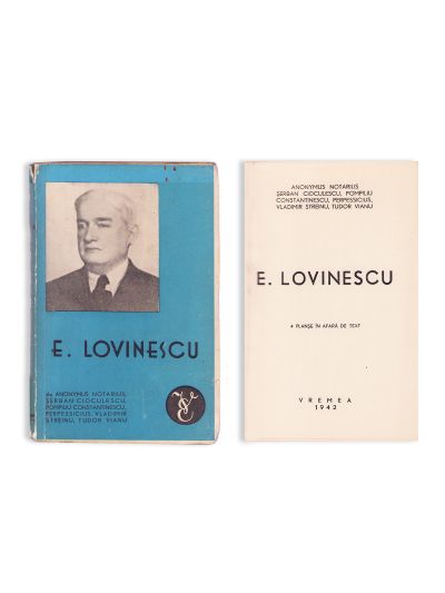 Anonymus Notarius, Ș. Cioculescu, P. Constantinescu, Perpessicius, V. Streinu, T. Vianu, E. Lovinescu, 1942, cu dedicația lui E. Lovinescu pentru D. D. Roșca