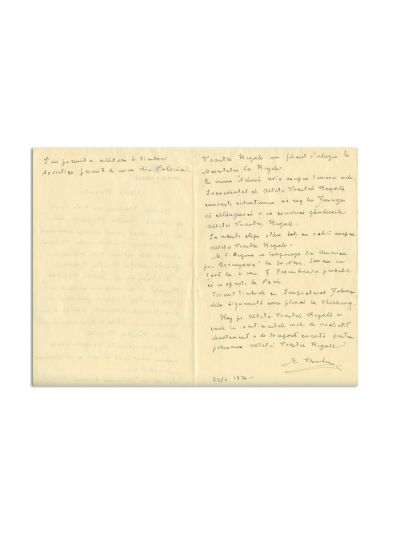 Eugeniu Arthur Buhman, scrisoare pentru principele Carol, 22 februarie 1926