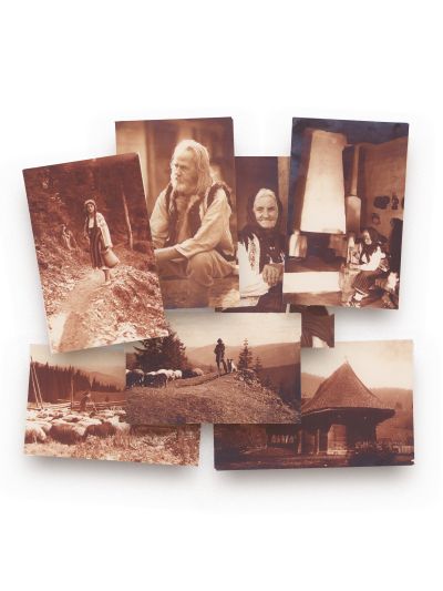 Portrete și peisaje rurale, șapte fotografii tip carte poștală, fotograf A. A. Chevallier