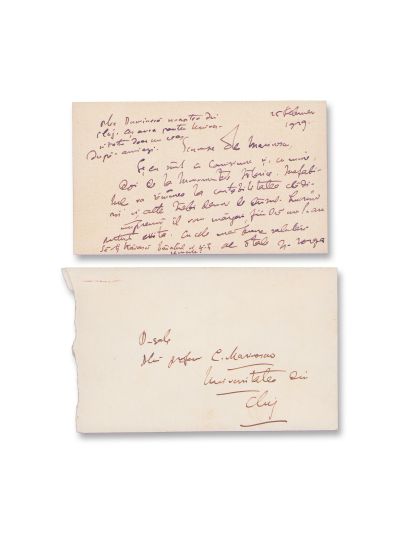 Nicolae Iorga, scrisoare de mici dimensiuni expediată lui C. Marinescu, 25 februarie 1929