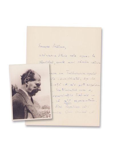 Lucian Blaga, scrisoare pentru Olimpiu Boitoș + fotografie de epocă 