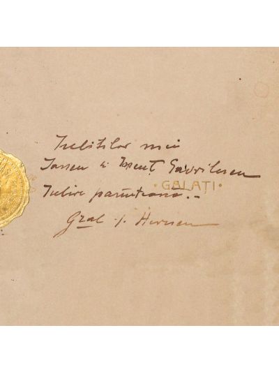 General Ioan Herescu, fotografie de epocă, cu dedicație olografă